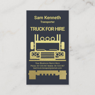 Carte De Visite Exquise Gold Semi Camion Logistique Camion