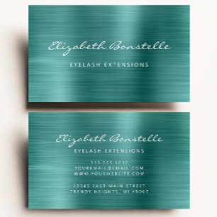 Carte De Visite Extension de cils en écriture manuscrite en métal 
