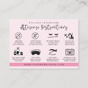 Carte De Visite Extension Eyelash Instructions de suivi Lash Logo