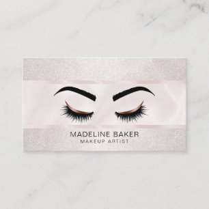 Carte De Visite Extension rose de maquillage d'or