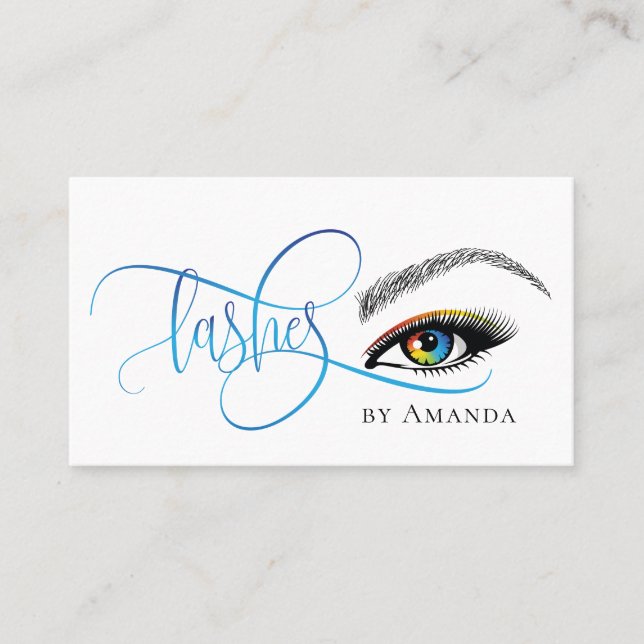 Carte De Visite Extension tendance de maquillage arc-en-ciel (Devant)
