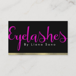 Carte De Visite Extensions de cils artistiques rose et or