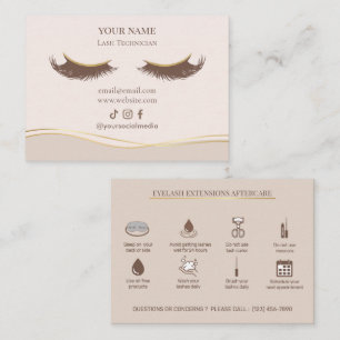 Carte De Visite Extensions de cils élégantes Après-soins des cils