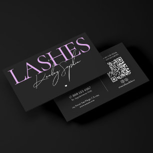 Carte De Visite Extensions de cils violet noir Aesthetic Lash Tech