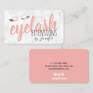 Carte De Visite Extensions d'or rose en marbre blanc