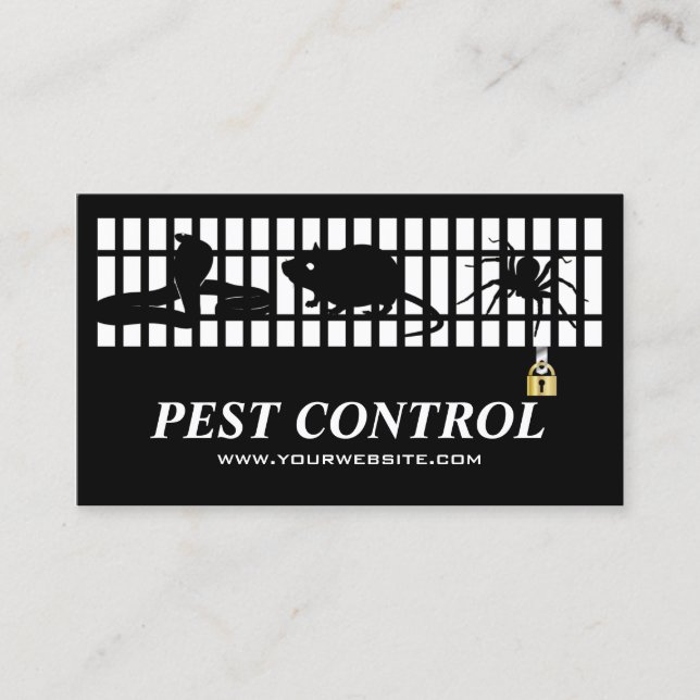 Carte De Visite Exterminateur classique Pest Control Gratte de fer (Devant)