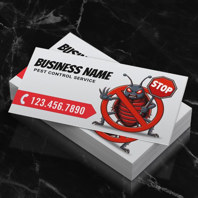 Carte De Visite Exterminateur de bedbug professionnel de lutte ant (Créateur téléchargé)