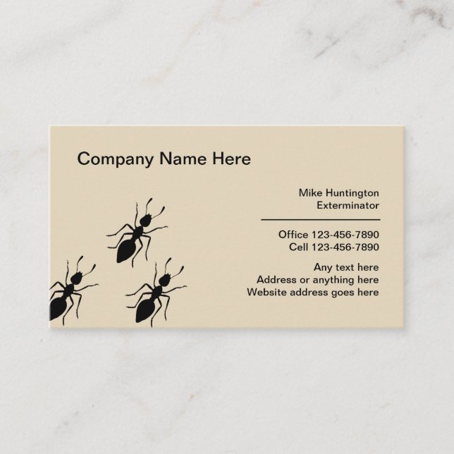 Carte De Visite Exterminateur Professionnel Et Lutte Antiparasitai (Devant)