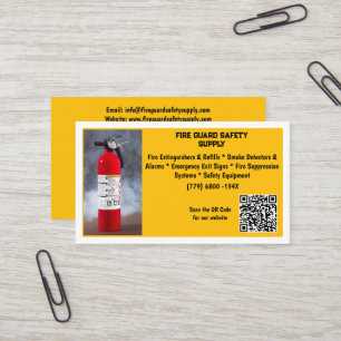 Carte De Visite Extincteur de feu rouge jaune Sécurité incendie