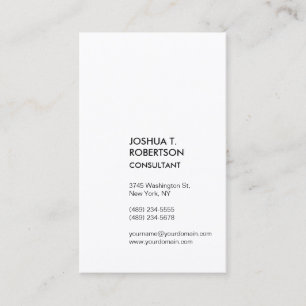 Carte De Visite Extraordinaire Vertical Blanc Noir Moderne Design