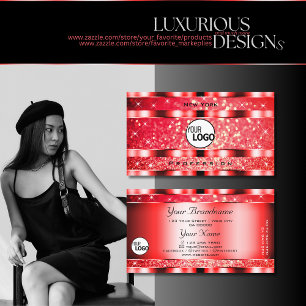 Carte De Visite Eye Catching Ruby Red Parties scintillant Étincell