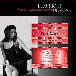 Carte De Visite Eye Catching Ruby Red Parties scintillant Étoiles 