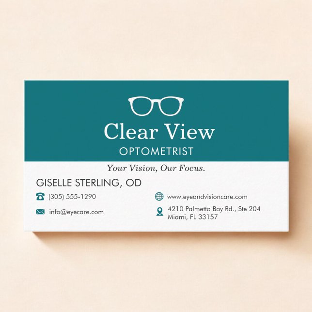 Carte De Visite Eye Doctor Optometrist Office Glasses Icon (Créateur téléchargé)