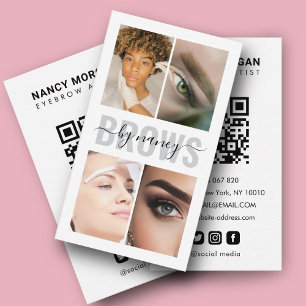 Carte De Visite Eyebrow Artist Calligraphie Script Photo Collage
