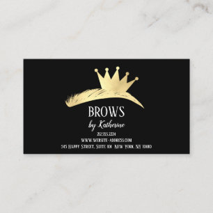 Carte De Visite Eyebrow Micorblading Gold Crown