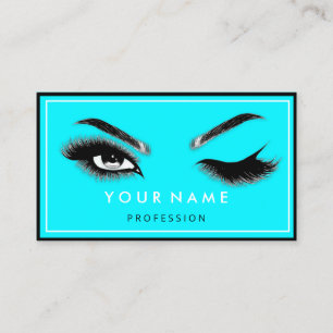 Carte De Visite Eyelash Brothers Microblade QRCODE Logo Blue Busi