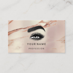 Carte De Visite Eyelash Brow Maquillage Rose or QR cuivre