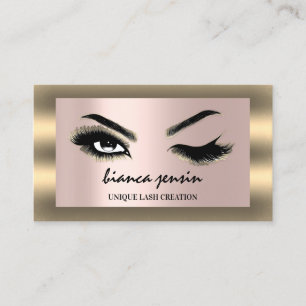 Carte De Visite Eyelash Brows Microblading QRCODE Logo Rose encadr
