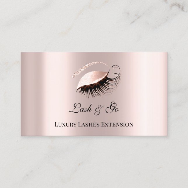 Carte De Visite Eyelash Extension Brosse Maquillage Artiste Rose d (Devant)