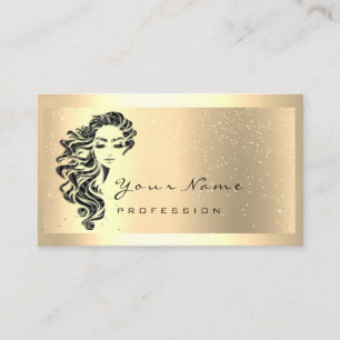 Carte De Visite Eyelash Extension Maquillage Artiste Hair Gold Con