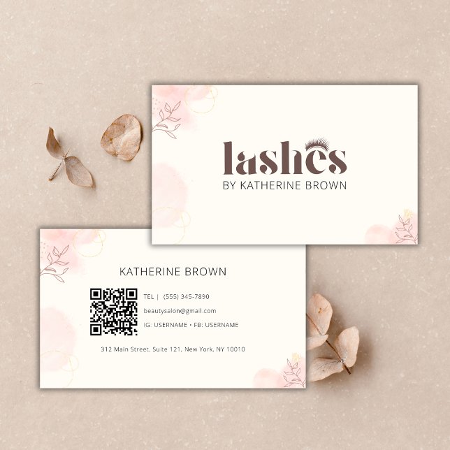 Carte De Visite Eyelash Extension Marque Lash Artist QR Code (Eyelash Extension Branding Lash Artist QR Code Business Card)