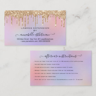 Carte De Visite Eyelash Extension Parties scintillant d'instructio