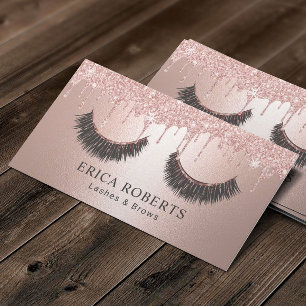 Carte De Visite Eyelash Extensions Les Déchets D'Or Moderne Rose