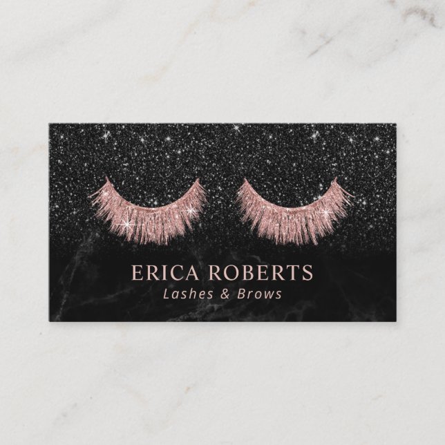 Carte De Visite Eyelash Extensions Salon de marbre de la Parties s (Devant)