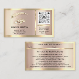 Carte De Visite Eyelash Microblade QRCODE Aftercare RoseGold Frame