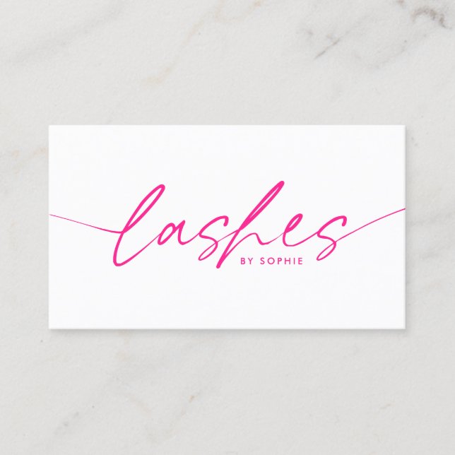 Carte De Visite Eyelash rose vif, tendance (Devant)