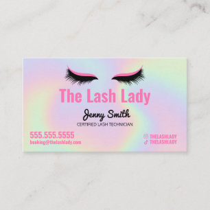Carte De Visite EyeLash Tech Lash Salon de beauté Holographique A
