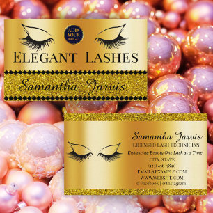 Carte De Visite Eyelash Tech Lash Stylist Gold Foil & Parties scin