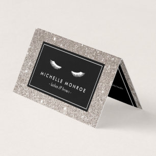 Carte De Visite Eyelashes avec Silver Parties scintillant Salon Af