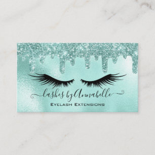 Carte De Visite EyeLashes de maquillage Aqua Parties scintillant d