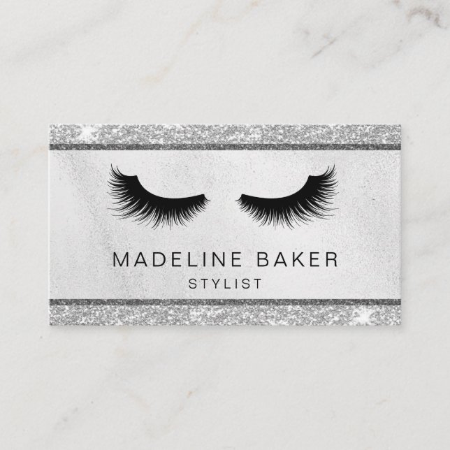 Carte De Visite Eyelashes Moderne Maquillage Parties scintillant A (Devant)