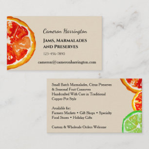 Carte De Visite Fabricant de confiture de marmelade artisanale