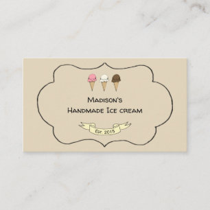 Carte De Visite Fabricant de glace artisanale personnalisable