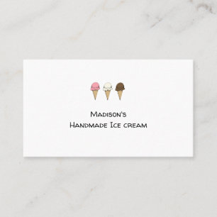 Carte De Visite Fabricant de glace artisanale simple personnalisab