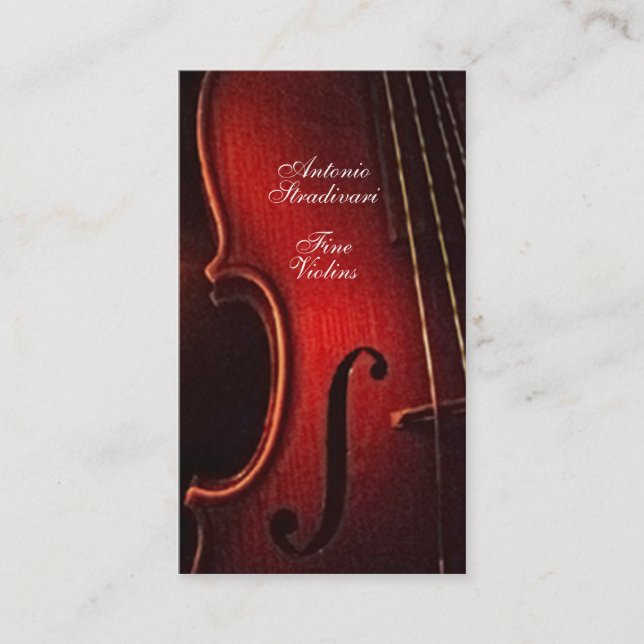 Carte De Visite Fabricant fin Luthier d'instrument de violon (Devant)