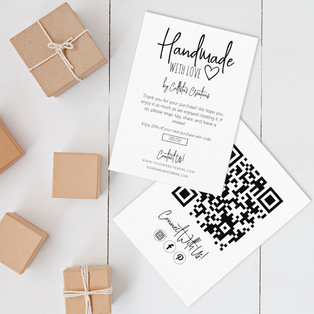 Carte De Visite Fabriqué à la main avec le Merci d'entreprise d'am (Créateur téléchargé)
