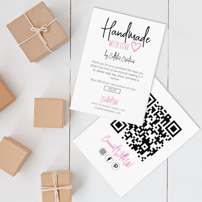 Carte De Visite Fabriqué à la main avec le Merci d'entreprise d'am (Créateur téléchargé)