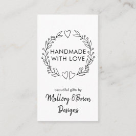 Carte De Visite Fabriqué à la main avec Love Doodle Wreath Vertica