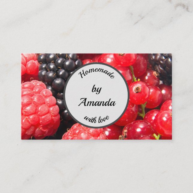 Carte De Visite Fabriqué à la maison avec des fruits d'amour photo (Devant)