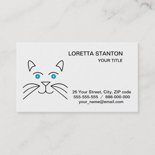 Carte De Visite Face de chat (Devant)