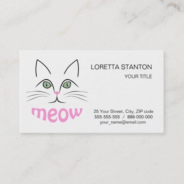 Carte De Visite Face de chat (Devant)