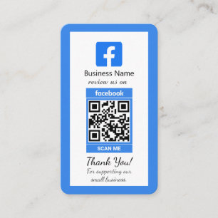 Carte de visite Facebook bleu avec code QR