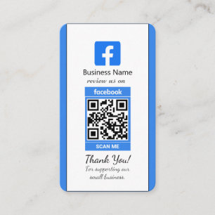 Carte de visite Facebook bleu avec code QR