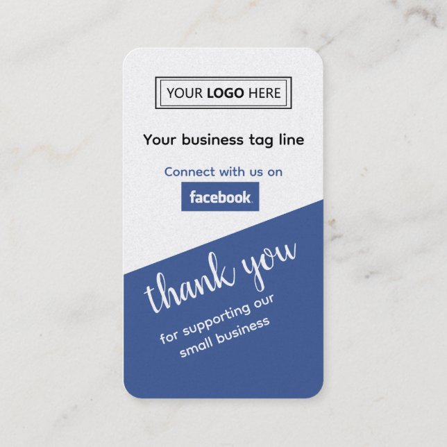 Carte De Visite Facebook Business Review avec code QR (Dos)