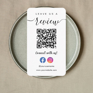 Carte De Visite Facebook Instagram Qr Code Laissez-Nous Un Avis Bl
