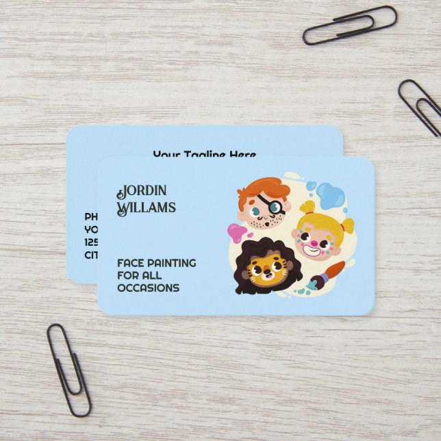 Carte De Visite Facepainter (Devant/Arrière en situation)